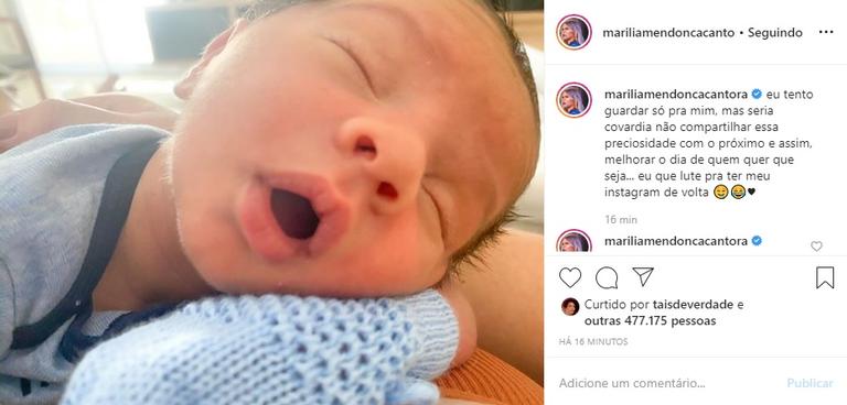 Marília Mendonça usa as redes sociais para mostrar o Léo