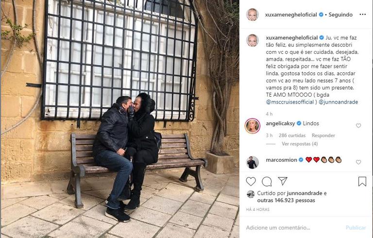 Usando suas redes sociais, Xuxa se declarou ao amado e agradeceu aos anos vividos ao lado dele 