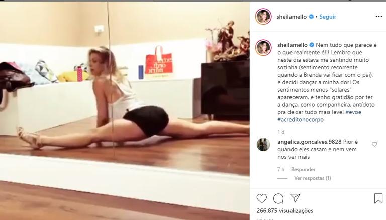 Famosa dançou em vídeo postado