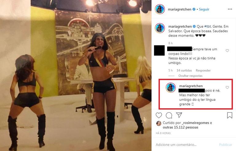 A atriz publicou uma foto em clima de TBT e rebateu critica que recebeu sobre seu corpo 