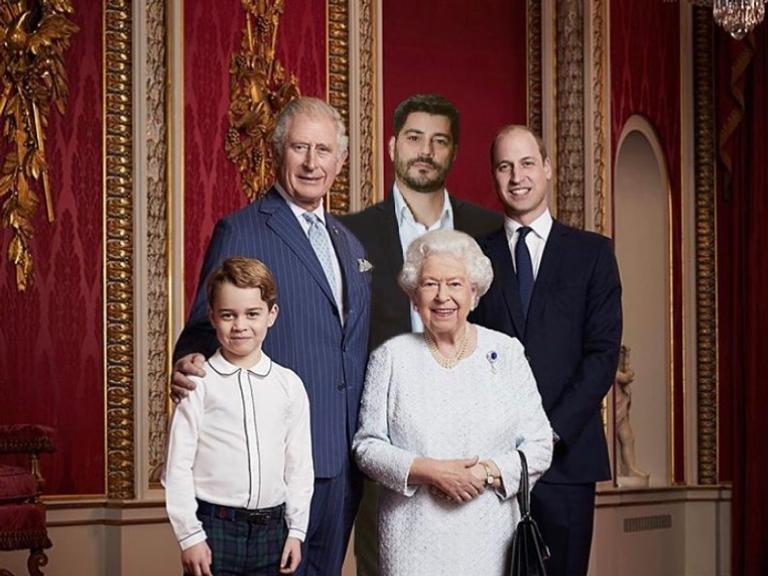 Em montagem postada na web, Evaristo Costa aparece como membro da família Real Britânica