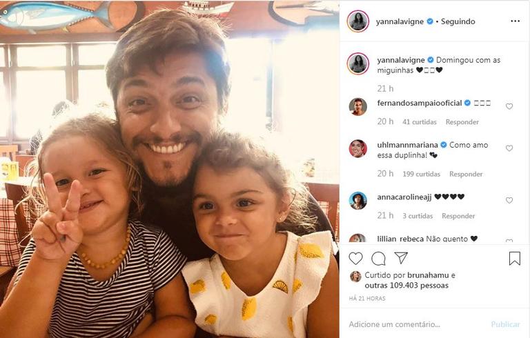 A atriz usou suas redes sociais para compartilhar com seus seguidores um momento muito fofo do marido ao lado da filha e da sobrinha 