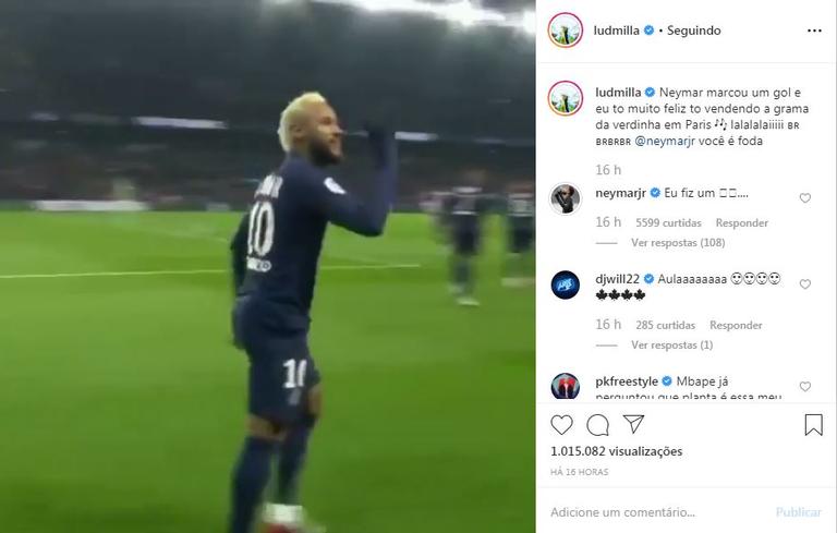 Neymar Jr comemora gol fazendo coreografia de Ludmilla