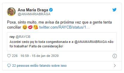 Ana Maria Braga no Twitter