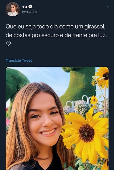 Maísa Silva divulga foto encantadora ao lado de um girassol