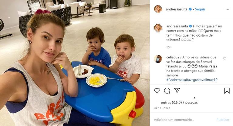 Andressa Suita encanta ao mostrar mania inusitada dos filhos