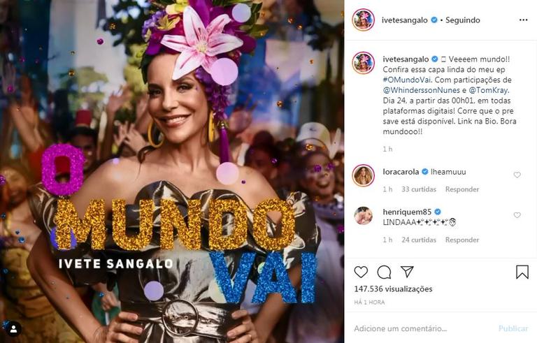 Ivete Sangalo divulga a capa do seu novo projeto musical