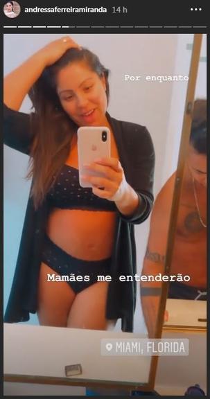Andressa Ferreira mostra barriga após dar à luz