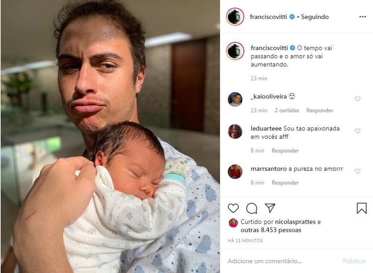 O ator comemorou os três meses da sobrinha com um post muito fofo na web