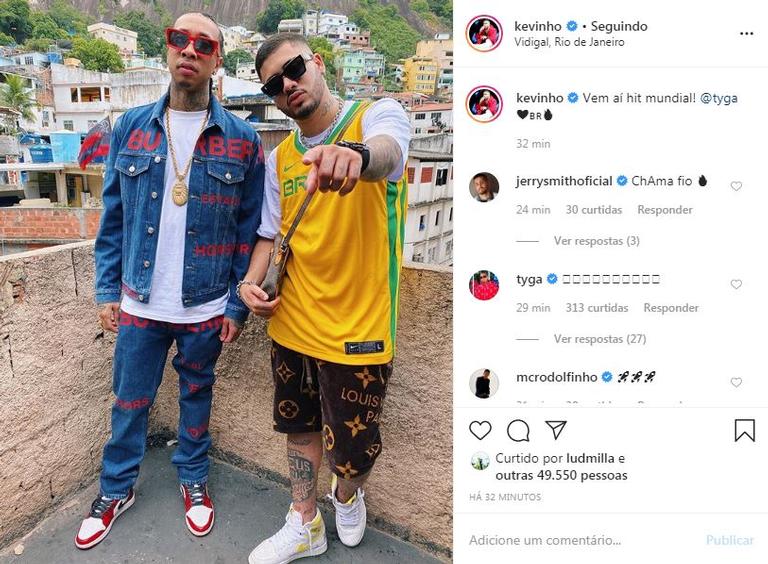 Kevinho anuncia parceria com rapper internacional, Tyga