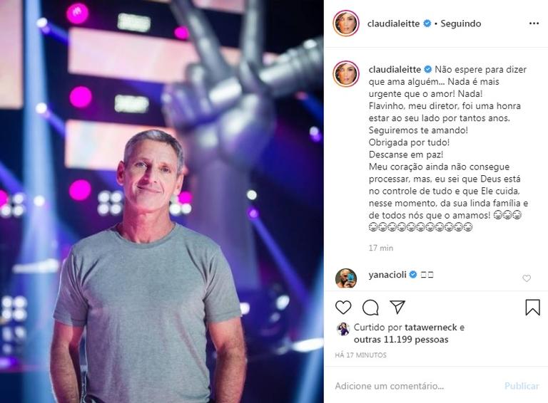 Claudia Leitte se despede de Flávio Goldemberg nas redes