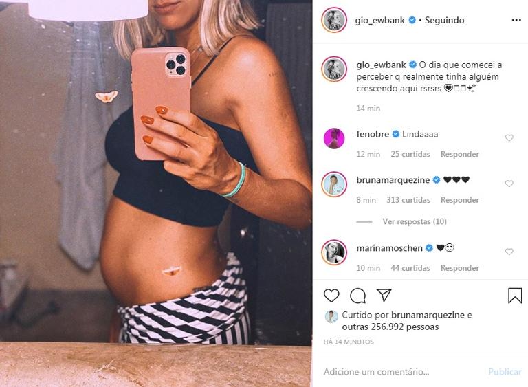 Giovanna Ewbank mostra a barriga de grávida e encanta a web