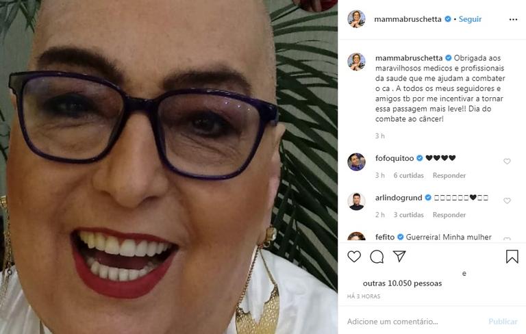 Careca e sorridente, Mamma Bruschetta fala sobre luta contra o câncer