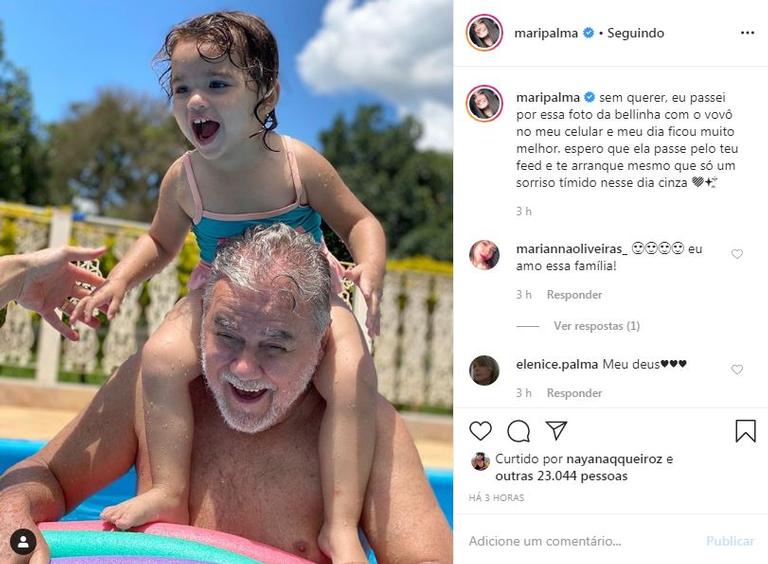 Mari Palma compartilhou um clique lindo de seu pai com sua sobrinha e encantou seus seguidores