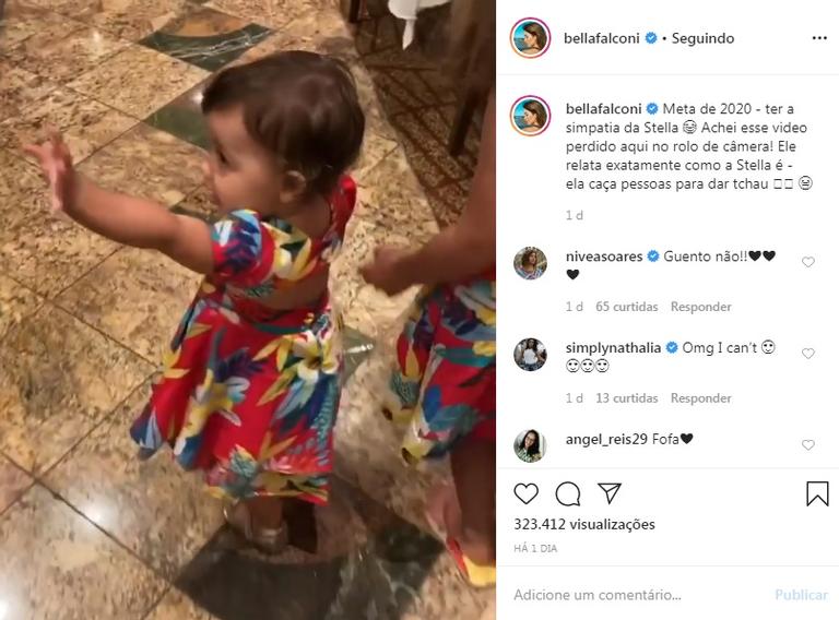 Bella Falconi encanta a web com vídeo da filha caçula