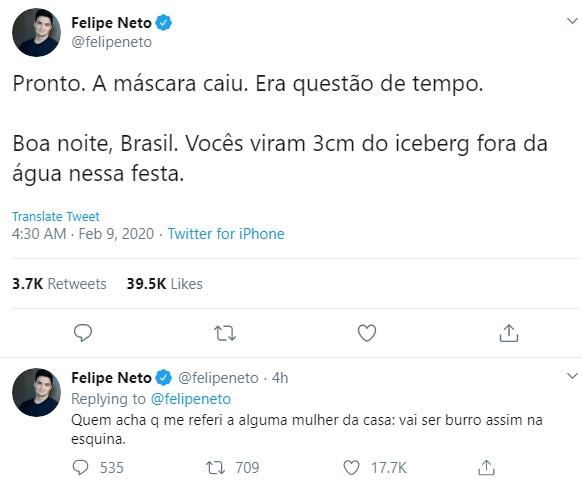 Pyong criticado por Felipe Neto