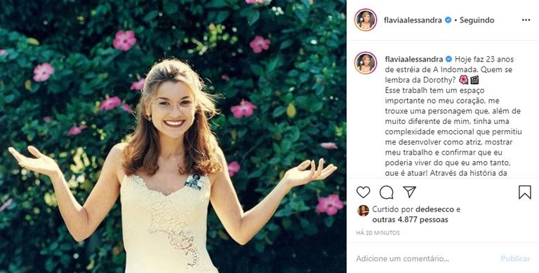 Flávia Alessandra relembra estreia da novela 'A Indomada'