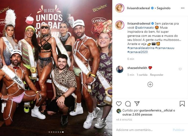 Lívia Andrade aparece curtindo o Carnaval e fãs elogiam