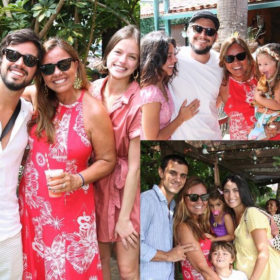 Bruno, Rodrigo e Felipe reúnem mulheres e filhos para aniversário da mãe