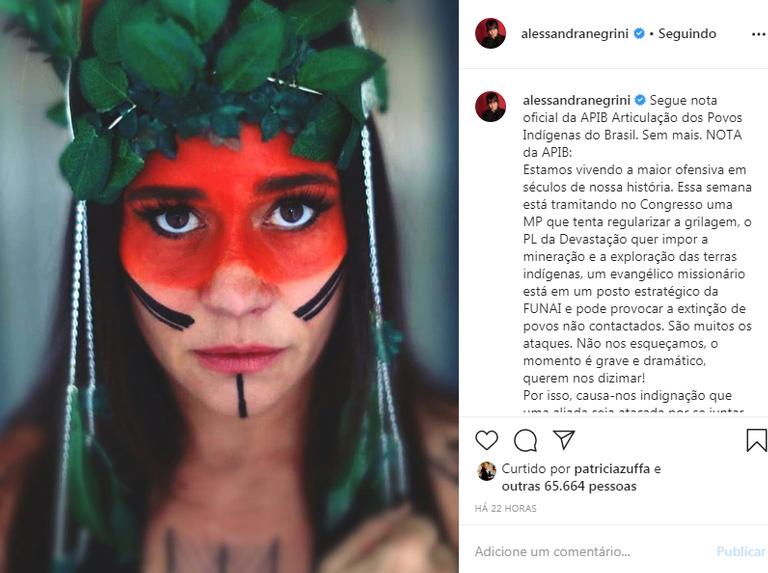 Após polêmica no pré-Carnaval, Alessandra Negrini publica nota: ''Ativista''