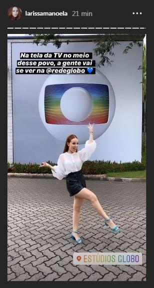 Larissa Manoela oficializou sua ida para a TV Globo e comemorou usando as redes sociais