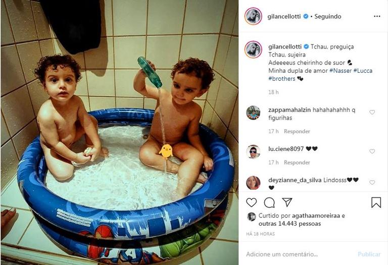 Giovanna Lancellotti encanta seguidores com foto de seus irmãos mais novos