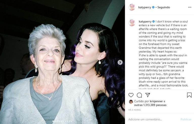 Morre a avó de Katy Perry e ela as redes para se despedir