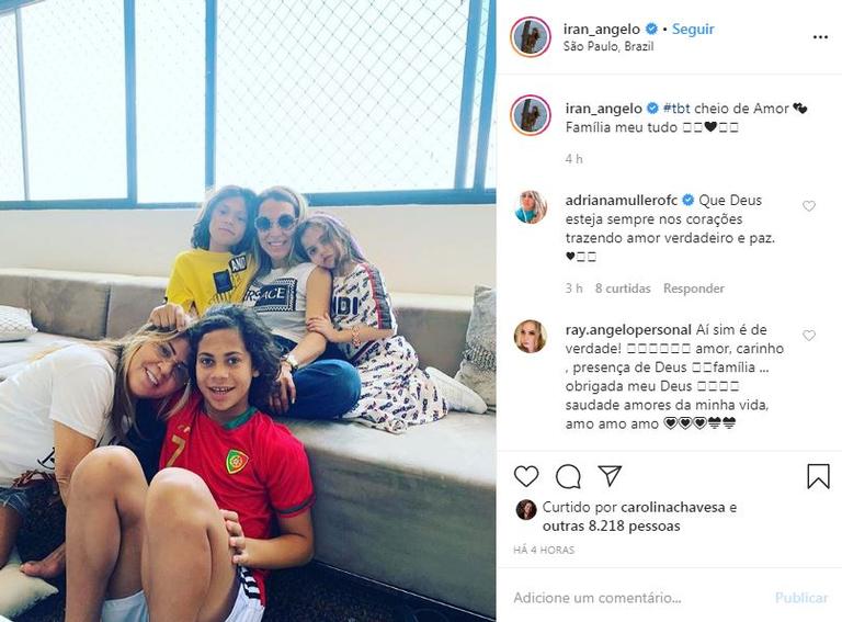 Iran Ângelo, ex-mulher de Hulk Paraíba, publica foto com os filhos