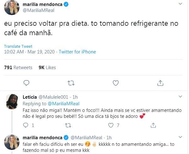 Marília Mendonça conta que precisa voltar para a dieta