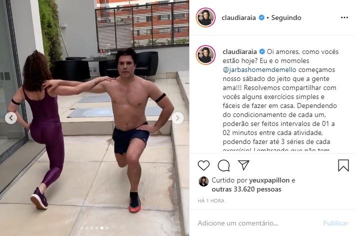 Claudia Raia e Jarbas Homem de Mello dão dicas de exercícios