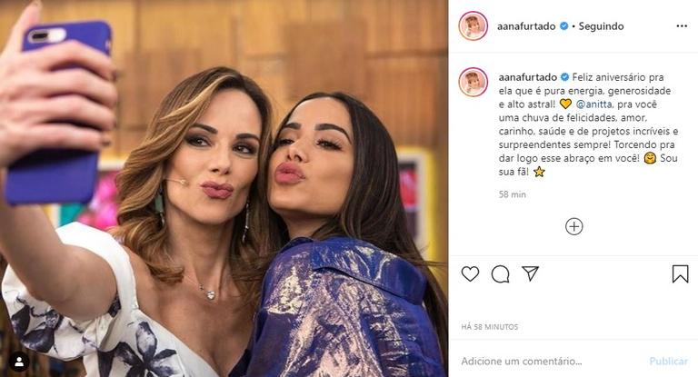Ana Furtado parabeniza Anitta