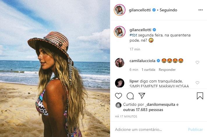 Giovanna Lancellotti arranca suspiros com clique na praia