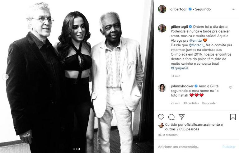 Gilberto Gil celebra aniversário de Anitta