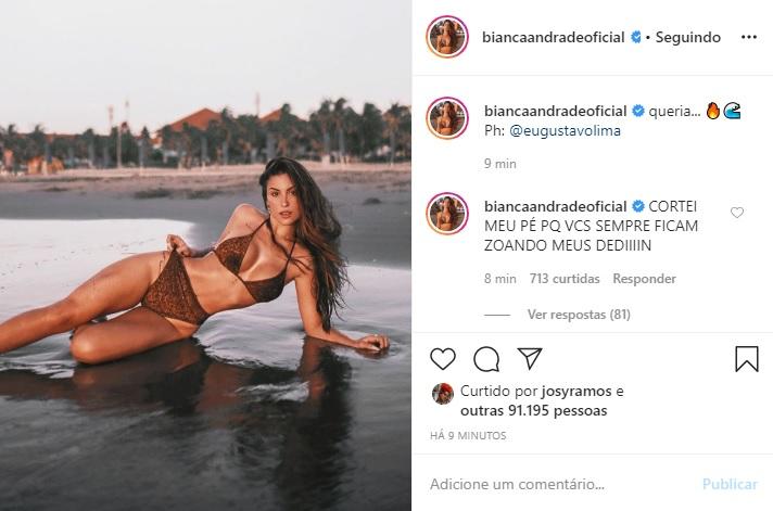 Bianca Andrade relembra clique de biquíni e arranca elogios
