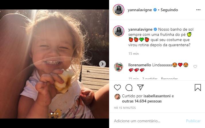 Yanna Lavigne derrete os internautas com clique de Madalena
