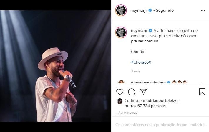 Neymar Jr. usa as redes para fazer homenagem para Chorão