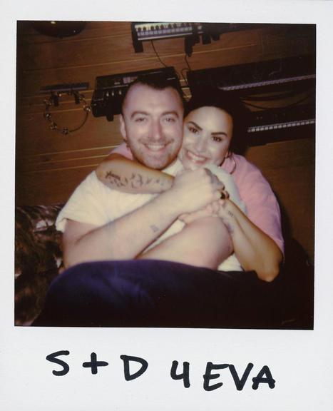 Sam Smith posta foto com Demi Lovato