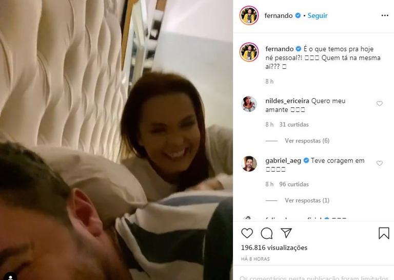 Fernando Zor posta vídeo falando sobre coronavírus e se diverte com Maiara