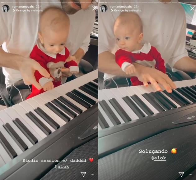 Romana Novais compartilha vídeo de Ravi tocando piano