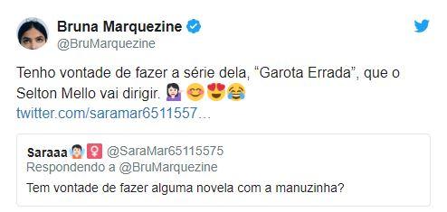 Bruna Marquezine revela que quer atuar na série de Manu
