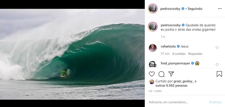 Pedro Scooby lamenta estar com saudades de surfar