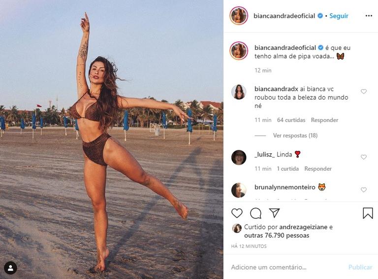 Bianca Andrade relembra clique de biquíni em dia de sol