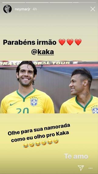 Neymar Jr. comemorou o aniversário do amigo, Kaká com um post engraçado 
