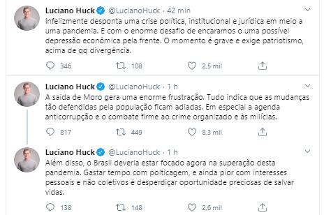 Luciano Huck comenta demissão de Sergio Moro
