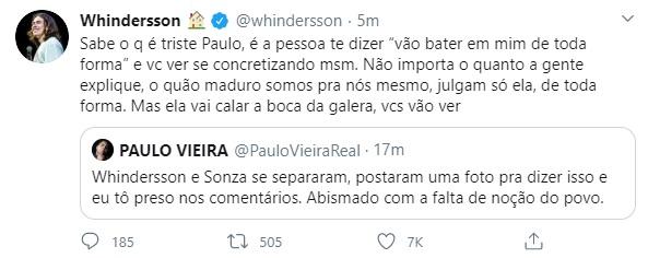 Whindersson Nunes usa as redes para defender Luísa Sonza