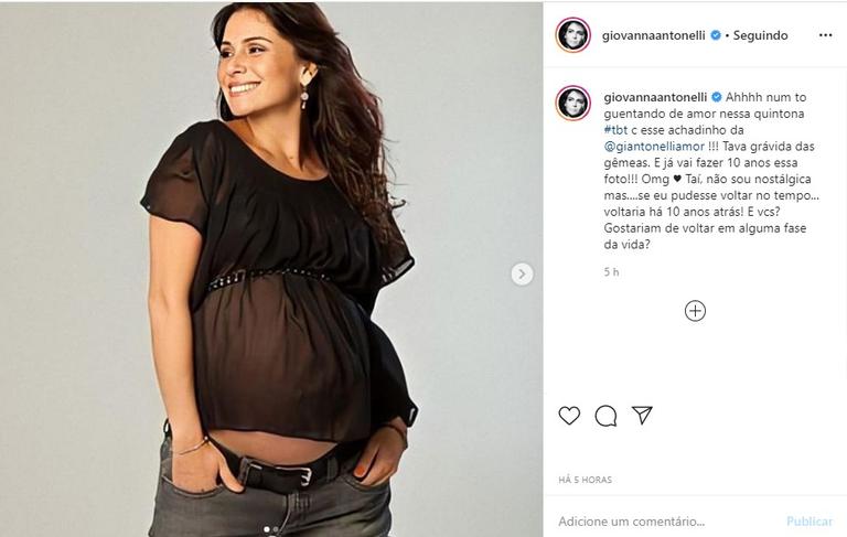 Giovanna Antonelli grávida das filhas gêmeas