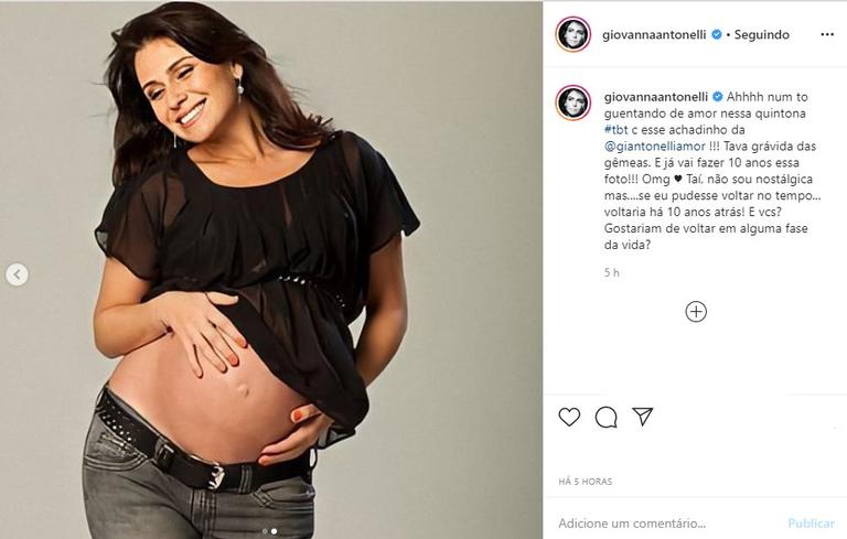 Giovanna Antonelli grávida das filhas gêmeas