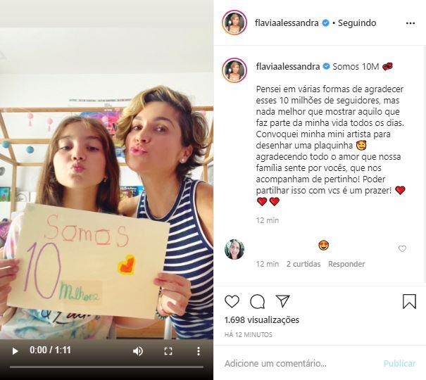 Flávia Alessandra comemora 10 milhões de seguidores nas web
