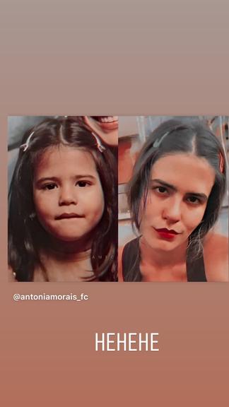 Antonia Morais compartilha clique de sua infância