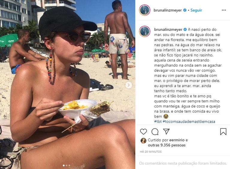 Bruna Linzmeyer revela saudades da praia